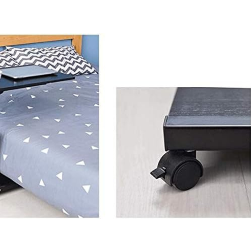 Table d'appoint réglable pour ordinateur portable avec roulettes, lot de 2, table basse multifonction pour canapé, salon ou bureau – design recyclable