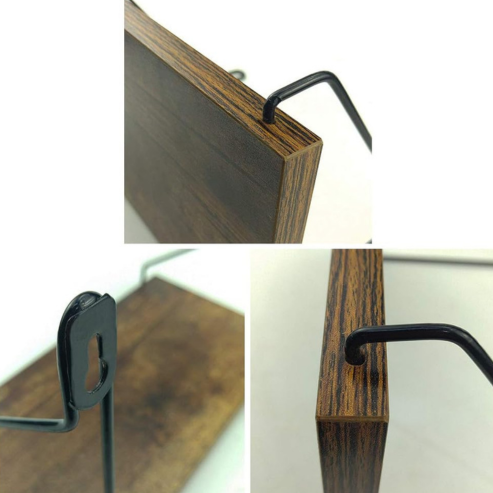 Étagère murale flottante suspendue, présentoir nordique avec support métallique, étagère de rangement en bois multifonction pour balcon et salon – 1 pièce