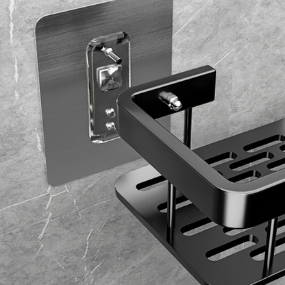 Support mural rectangulaire pour shampoing et accessoires de douche, étagère d’angle suspendue sans perçage, avec porte-serviettes intégré – pour salle de bain moderne