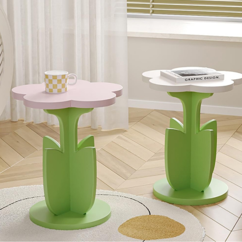 Table d’appoint Tournesol – design créatif en forme de pétales, style moderne et épuré pour salon, chambre ou balcon