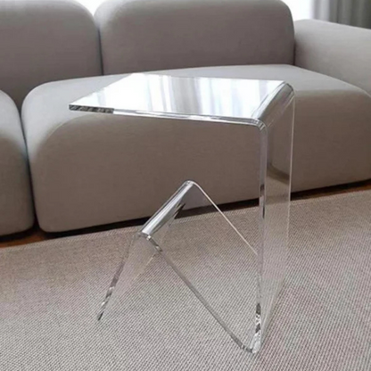 Table basse en acrylique transparente – table d’appoint multifonction pour salon, chevet, canapé ou rangement latéral