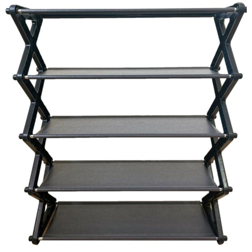 Étagère de rangement pour chaussures à 4 couches, structure en X, 1 pièce, design simple à assembler, idéale pour le porche ou le salon