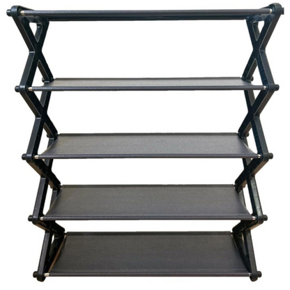 Étagère de rangement pour chaussures à 4 couches, structure en X, 1 pièce, design simple à assembler, idéale pour le porche ou le salon