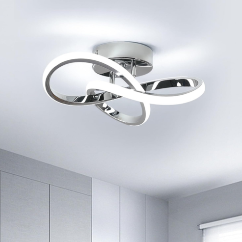 Plafonnier LED minimaliste nordique avec bande lumineuse – luminaire créatif pour couloir, salon, balcon ou chambre