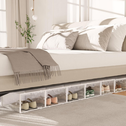 SONGMICS – Lot de 18 boîtes à chaussures pliables, rangement empilable pour pointures jusqu’à 44