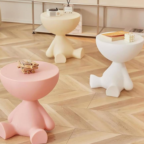 Table de bord de canapé légère et luxueuse – petite table basse créative à tête plate, en plastique, pour salon ou meuble d’appoint