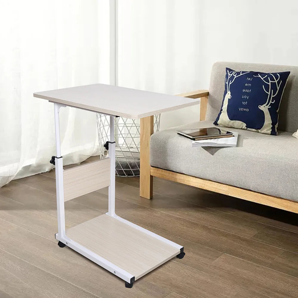Table d'appoint réglable pour ordinateur portable avec roulettes, lot de 2, table basse multifonction pour canapé, salon ou bureau – design recyclable